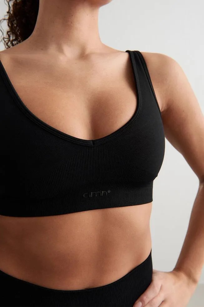 Shape Seamless Deep Cut Bra | Black