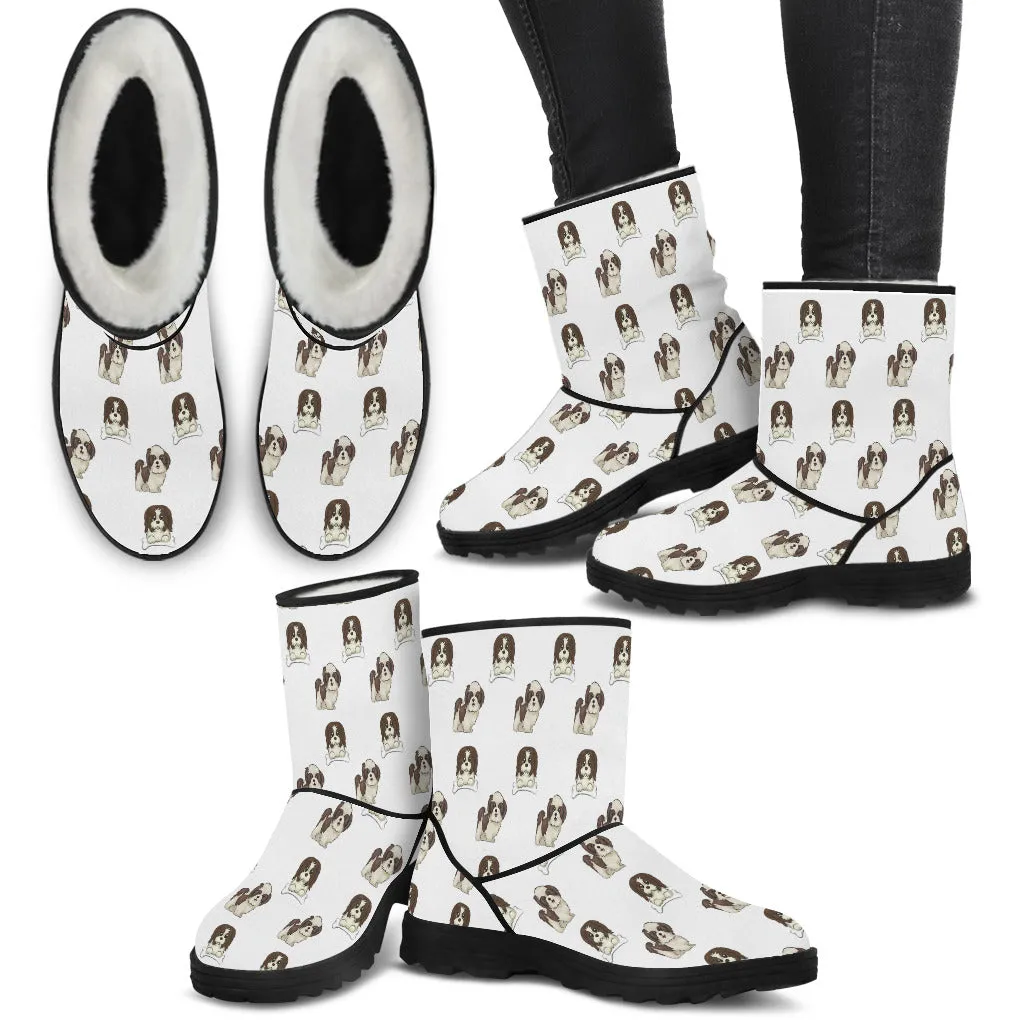 Shih Tzu Faux Fur Boots