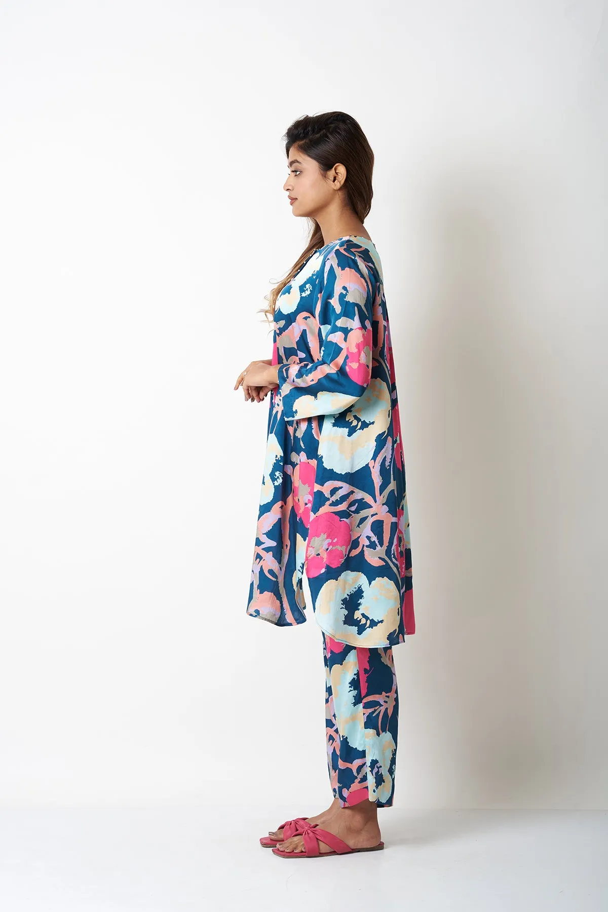 SHORT LENGTH CO-ORD SET - TEAL BLUE