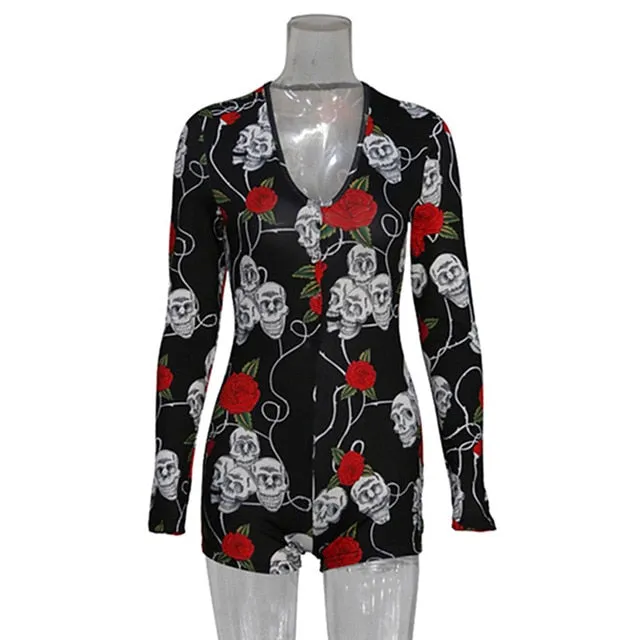 Short Long Sleve Bodysuit Romper Pajama