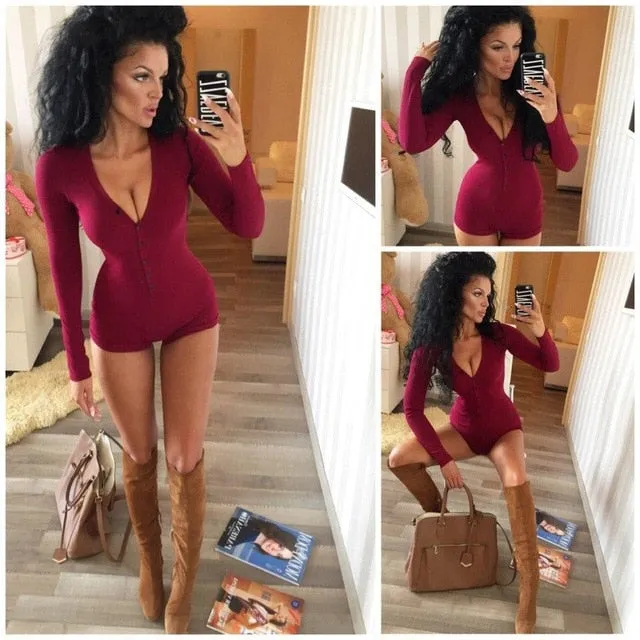 Short Long Sleve Bodysuit Romper Pajama