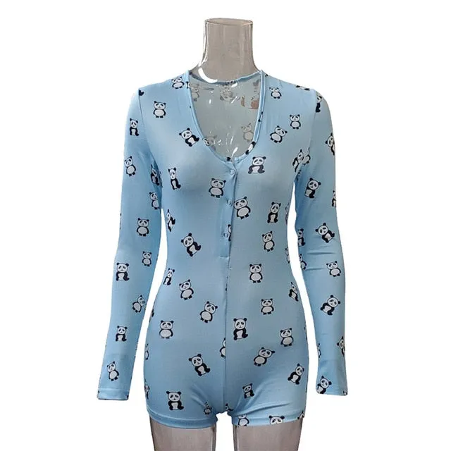 Short Long Sleve Bodysuit Romper Pajama
