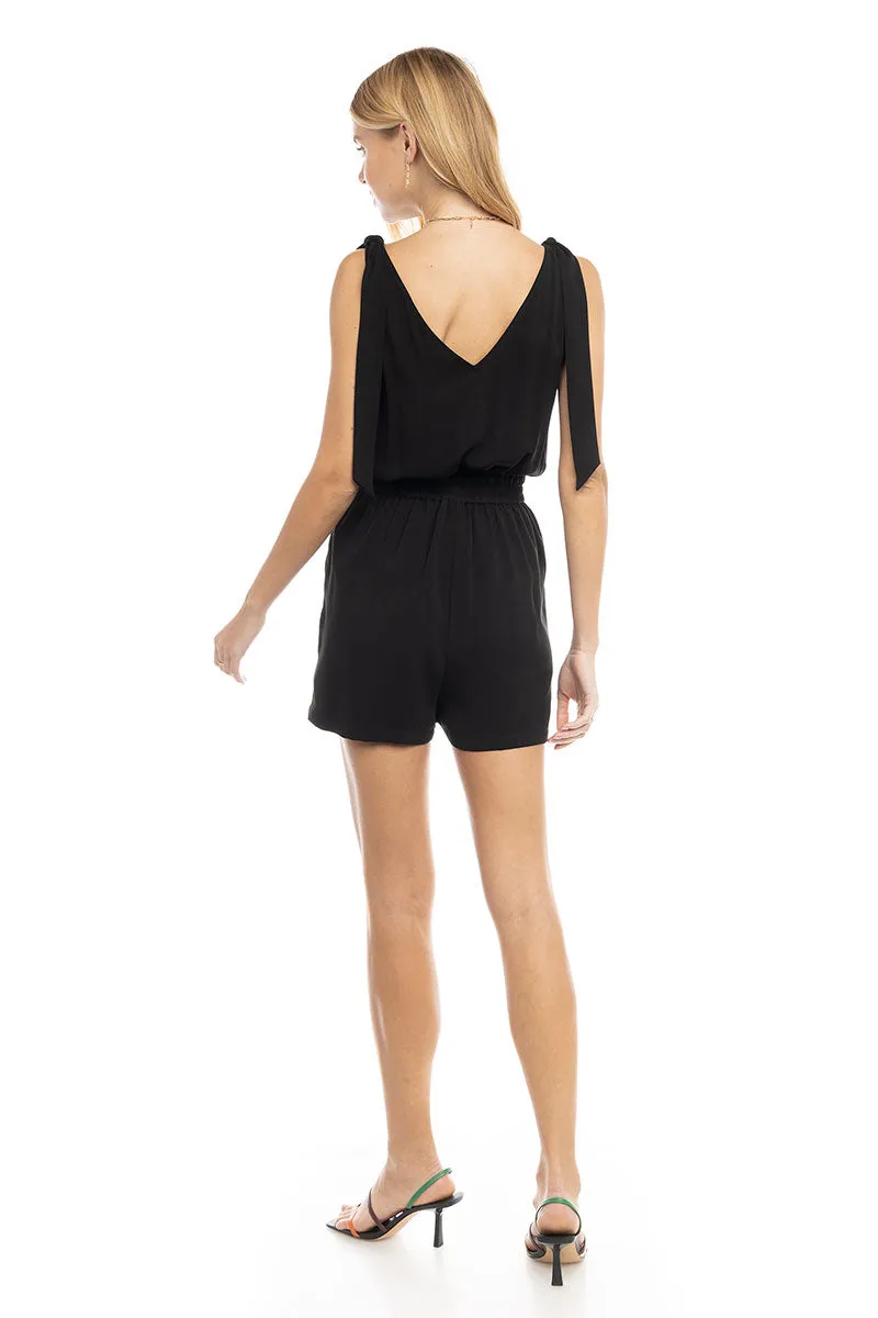 Shoulder Knot Sleeveless Romper