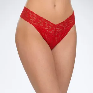 Signature Lace Original Rise Thong - Red - One Size