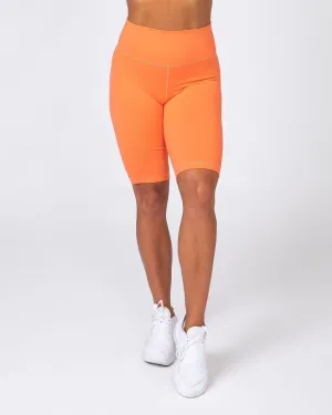 Signature Referee Length High Waist Scrunch - Orange Sherbet
