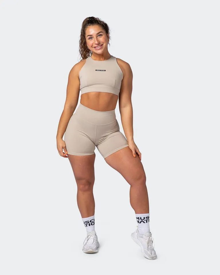 Signature Scrunch Bike Shorts Bone