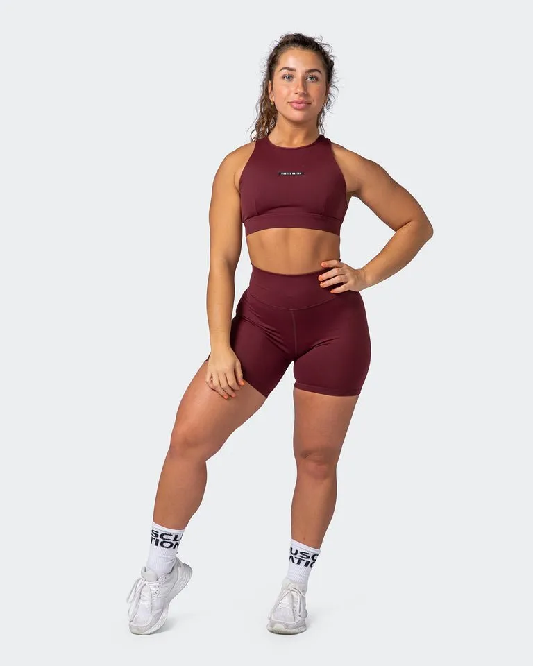 Signature Scrunch Bike Shorts Dark Plum