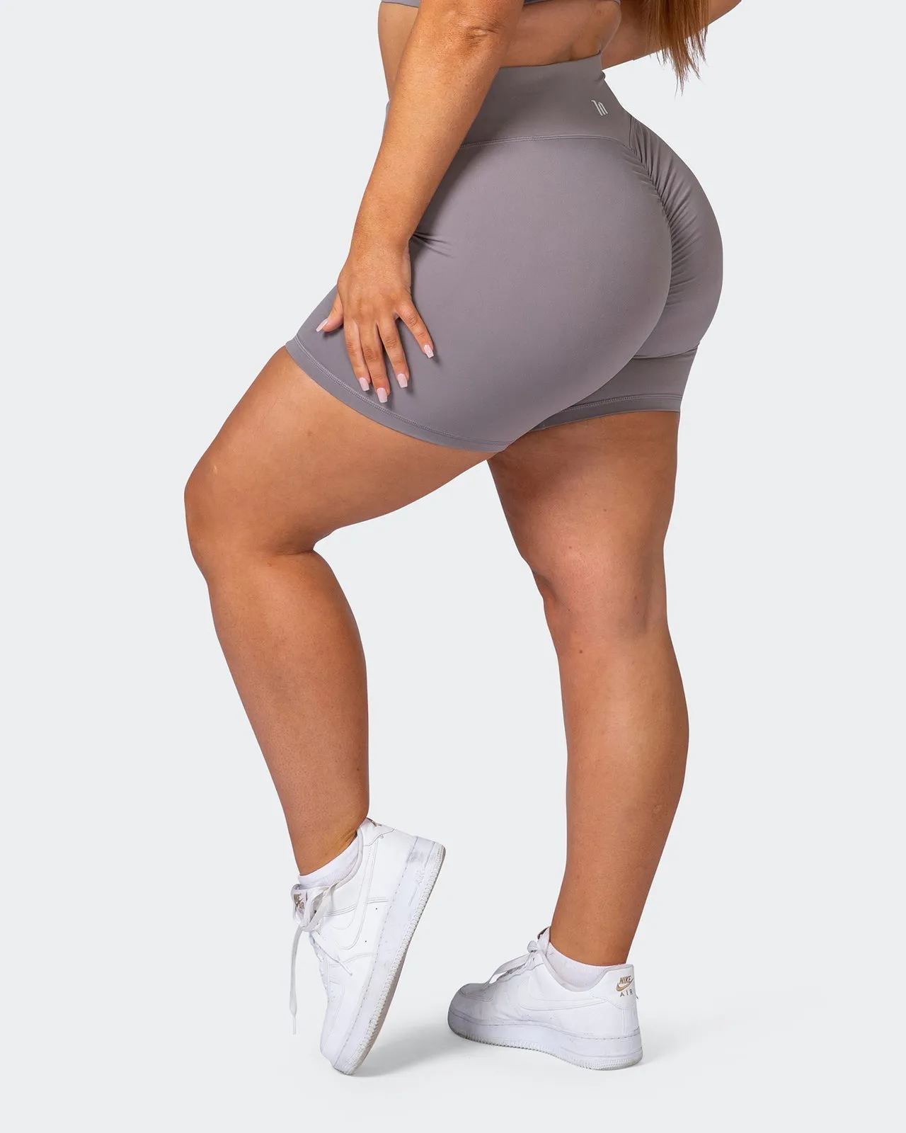 Signature Scrunch Bike Shorts-Smoke