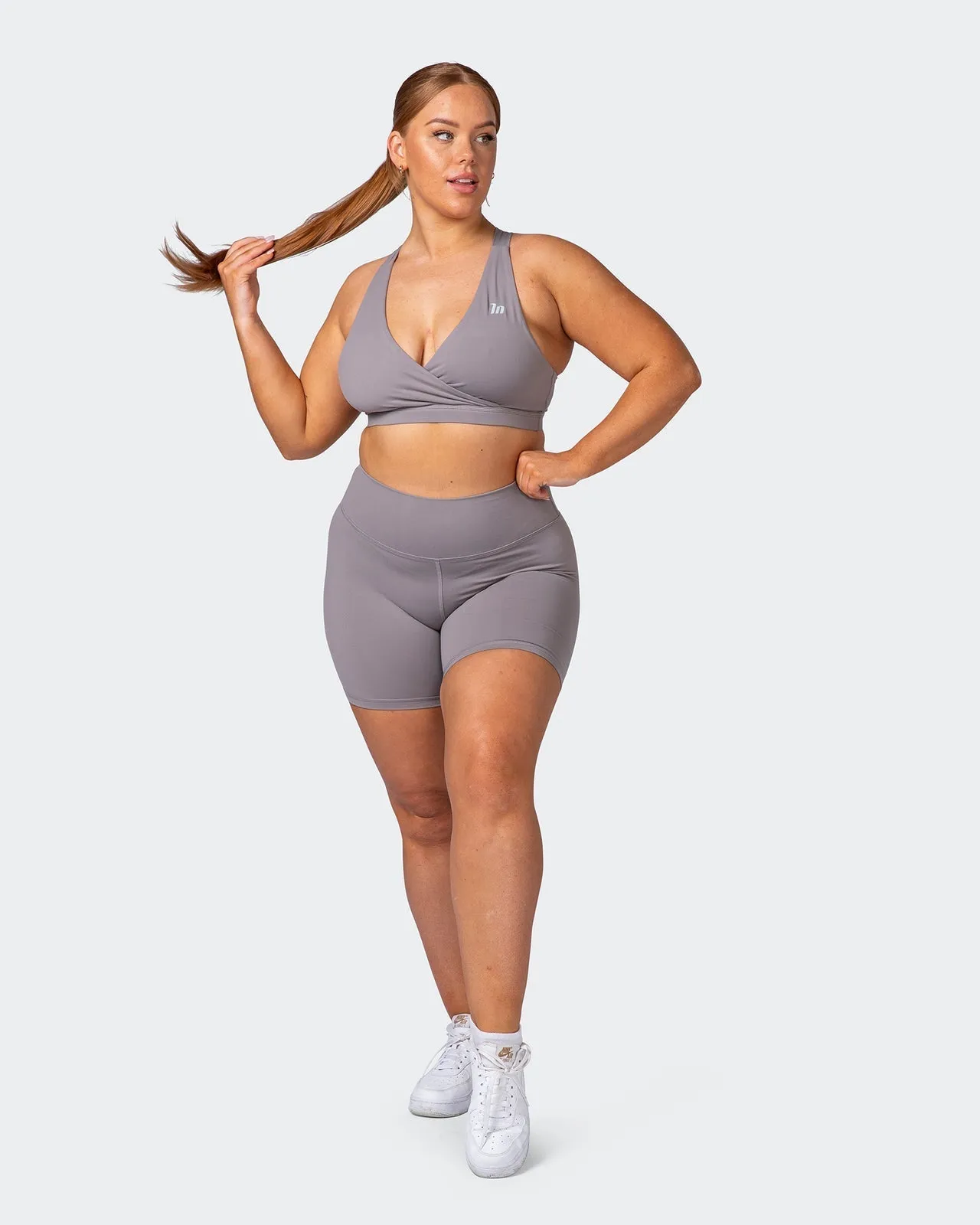 Signature Scrunch Bike Shorts-Smoke
