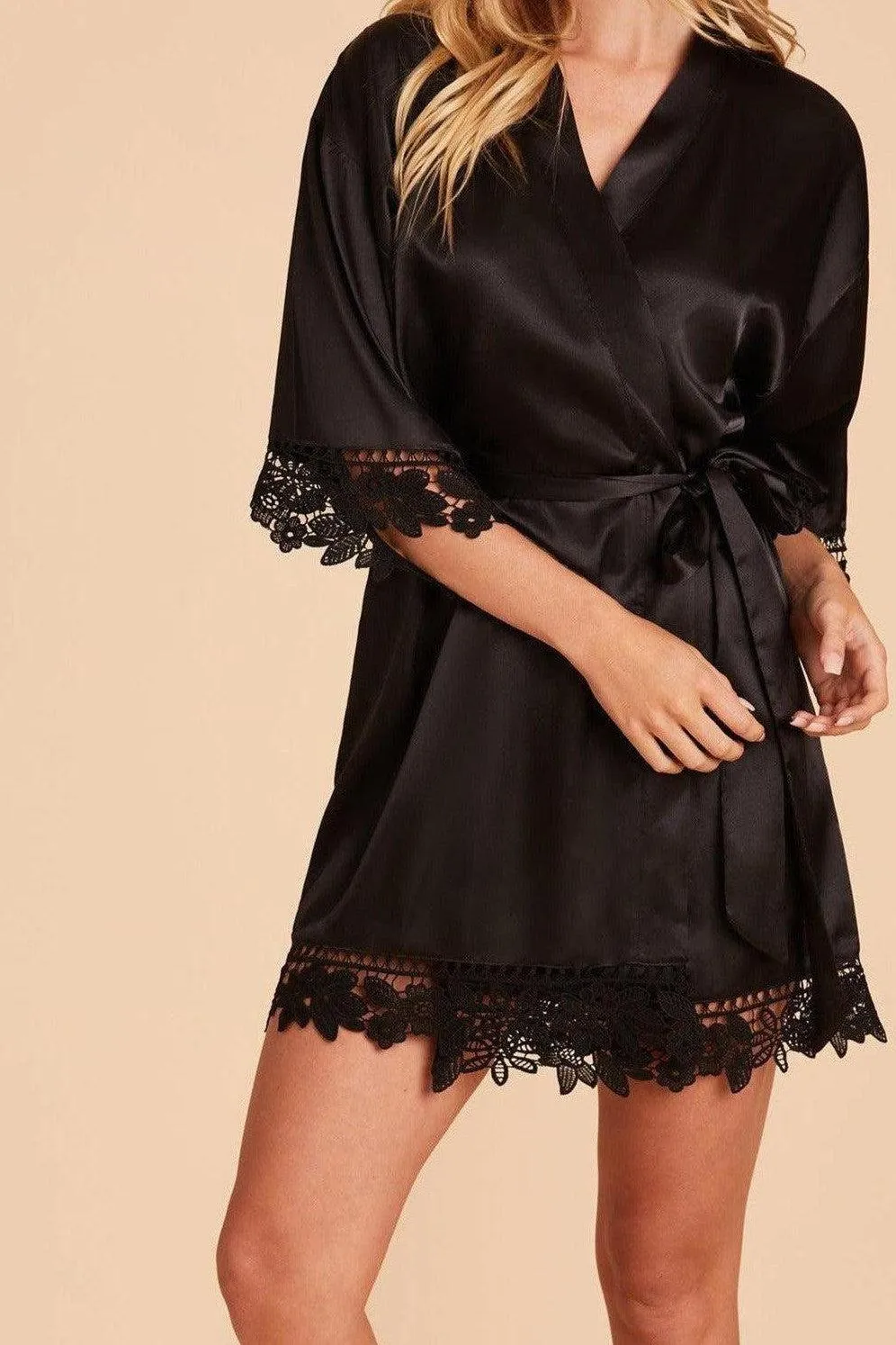 Signature Silk Robe - Black
