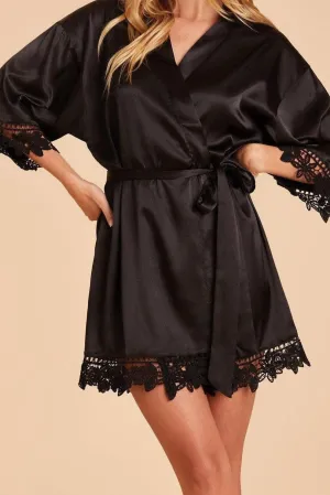 Signature Silk Robe - Black
