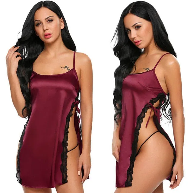 Silk Lace Lingerie Nightdress