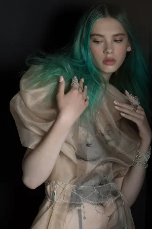 Silk Organza Painted Maxi Dress