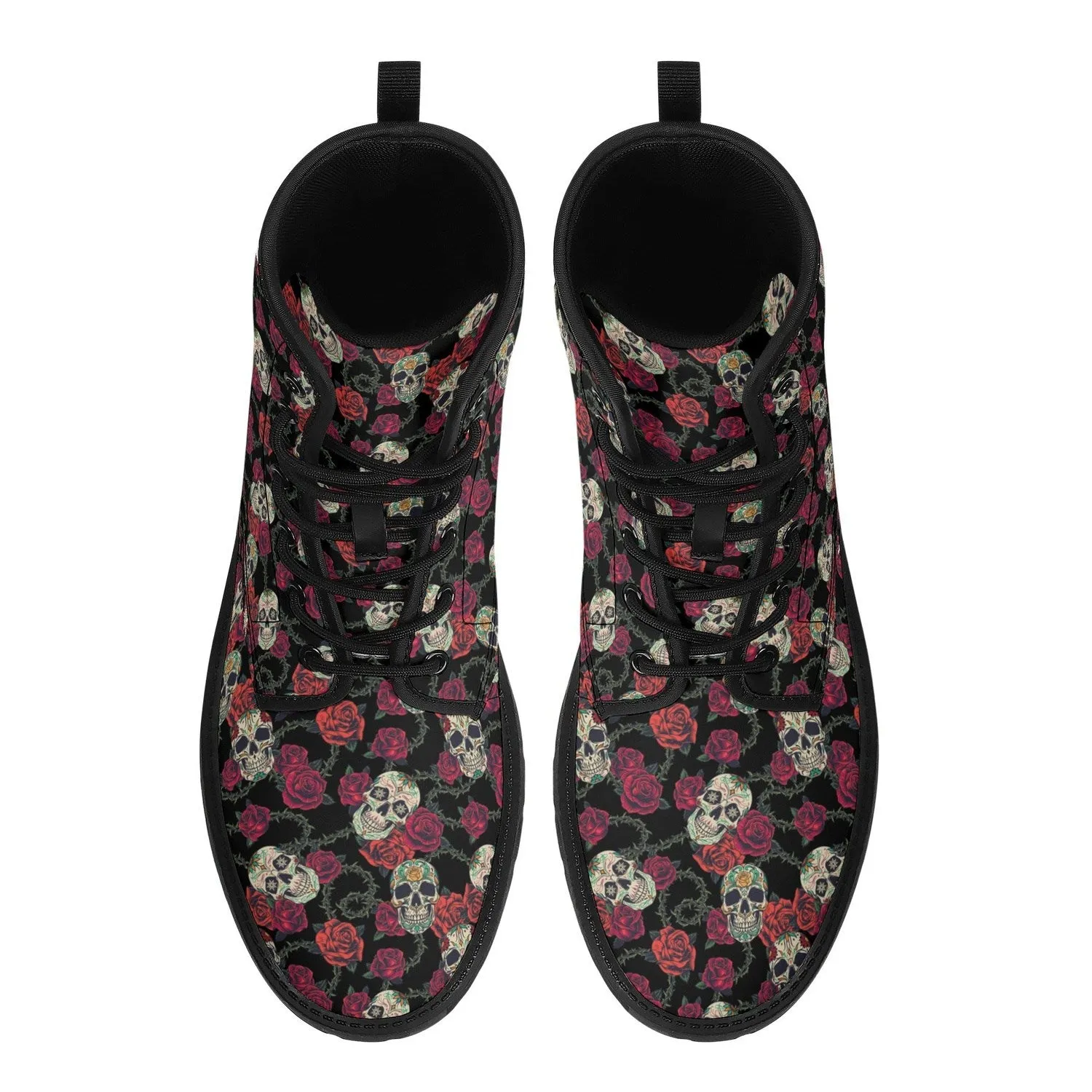 Skulls and Roses Womens Leather Boots