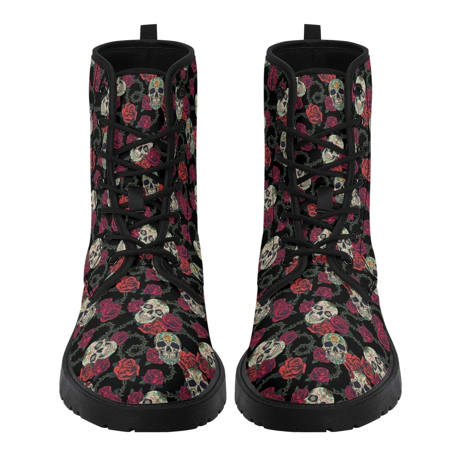 Skulls and Roses Womens Leather Boots