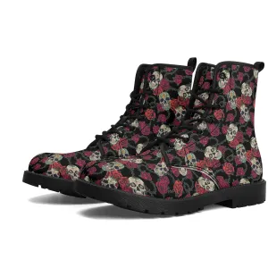 Skulls and Roses Womens Leather Boots