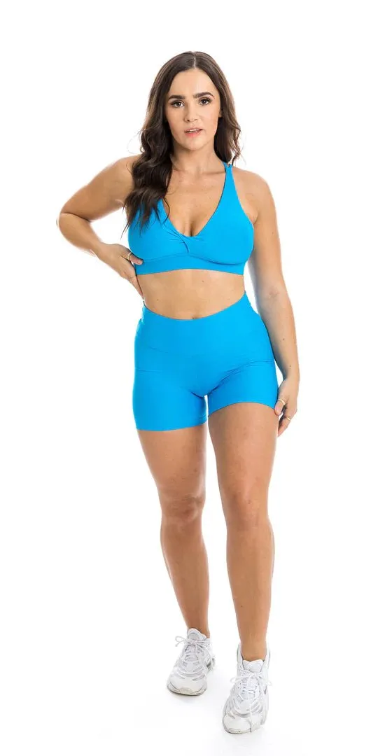 Sky Blue Eco Scrunch Booty Shorts