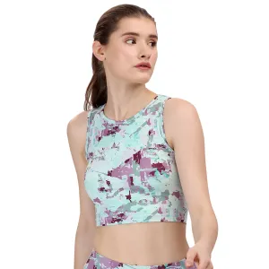 Sleeveless Activewear Printed Sports Crop Top