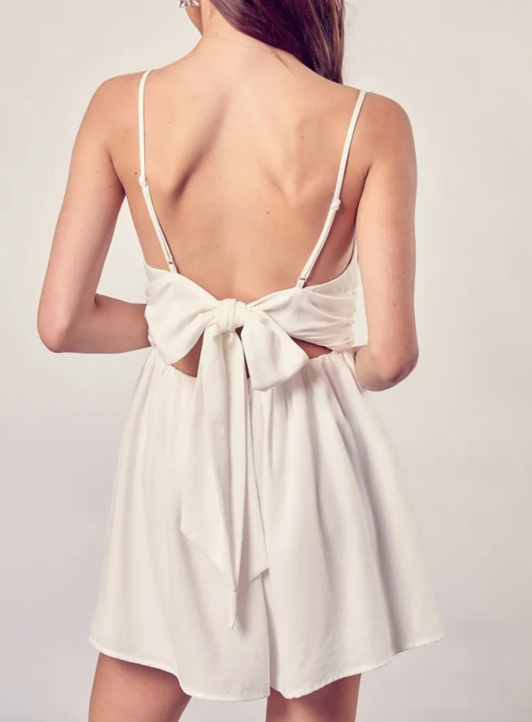 Sleeveless Back Tie Romper