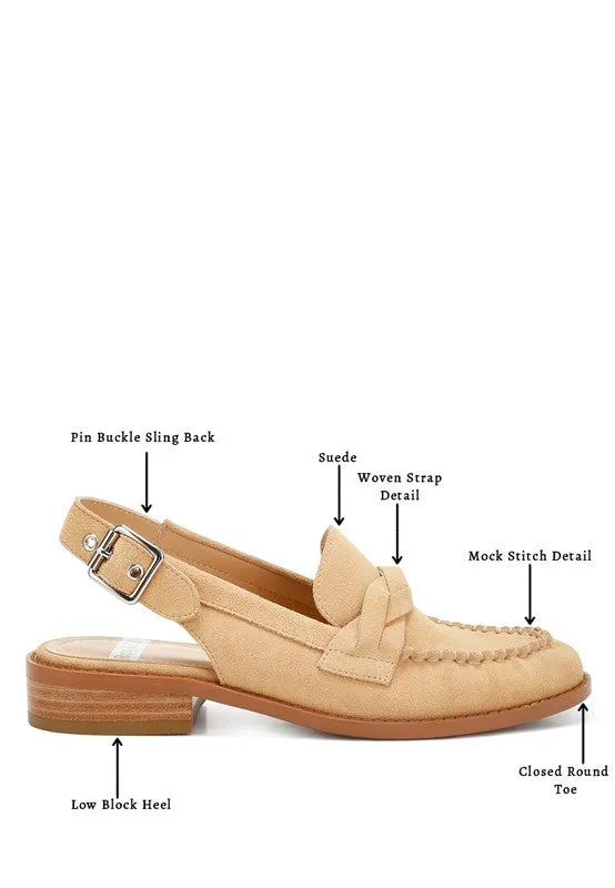 Slingback Charm Low Heel Loafers