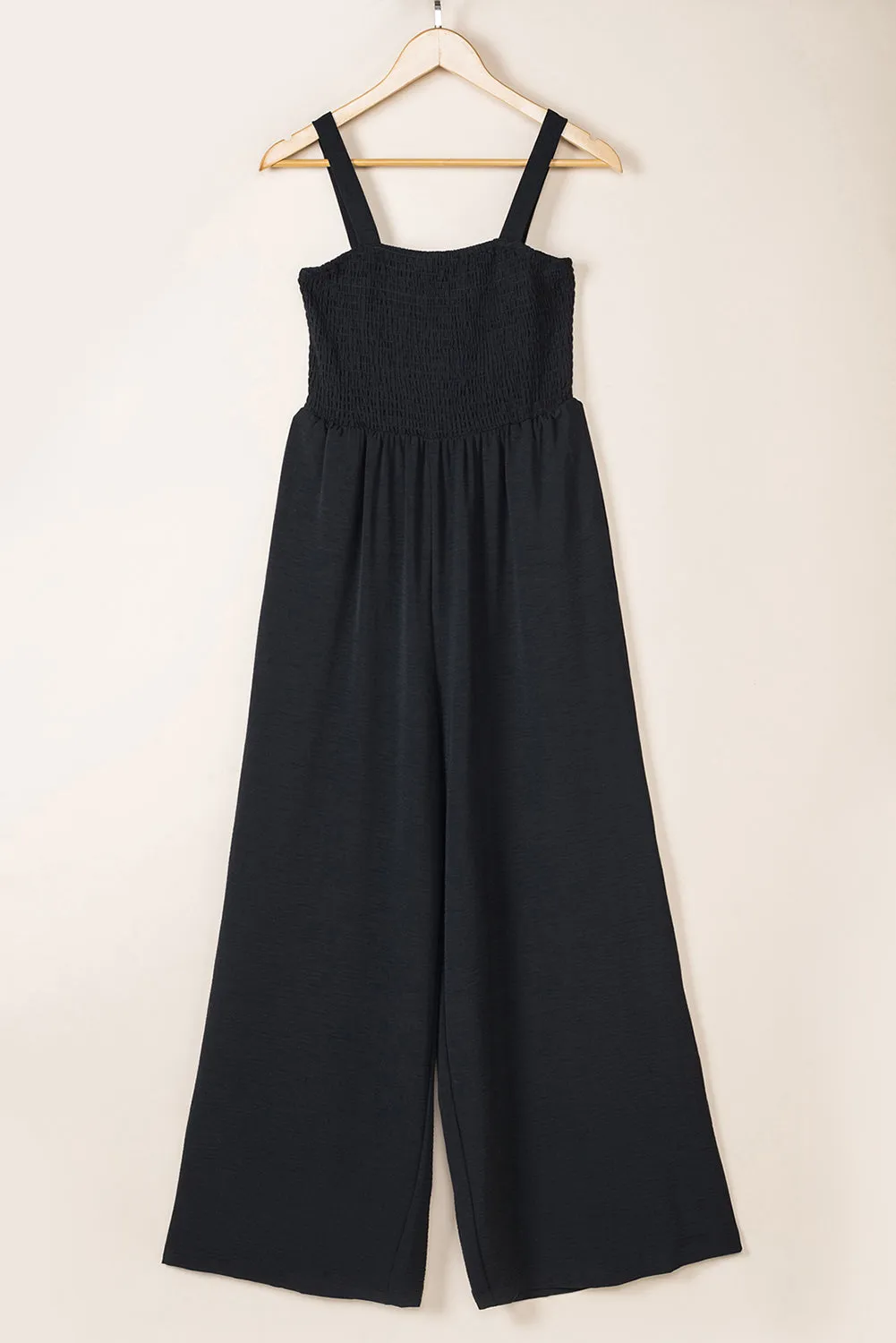 Smocked Sleeveless Wide Leg Jumpsuit