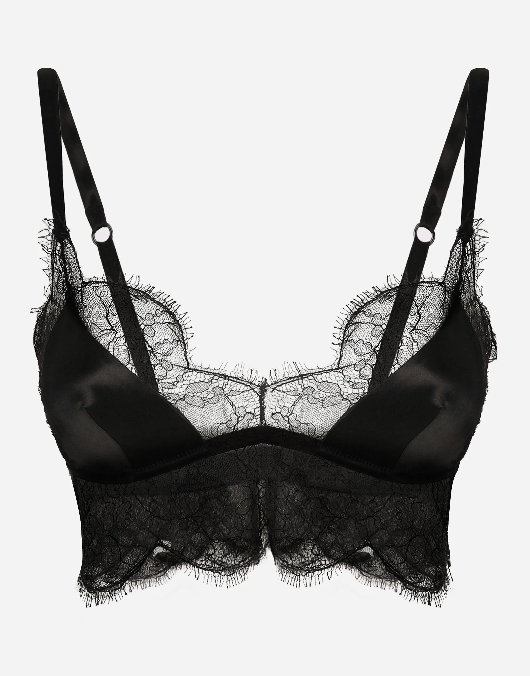 Soft-Cup Satin Bralette With Lace Detailing
