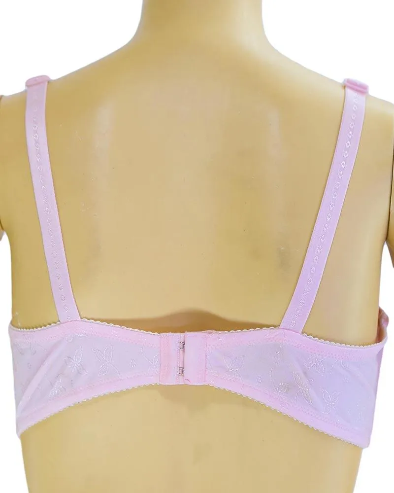 Soft Padded Bra - Pink - Non Padded Underwired Bra - Taiwan Bra - 8002