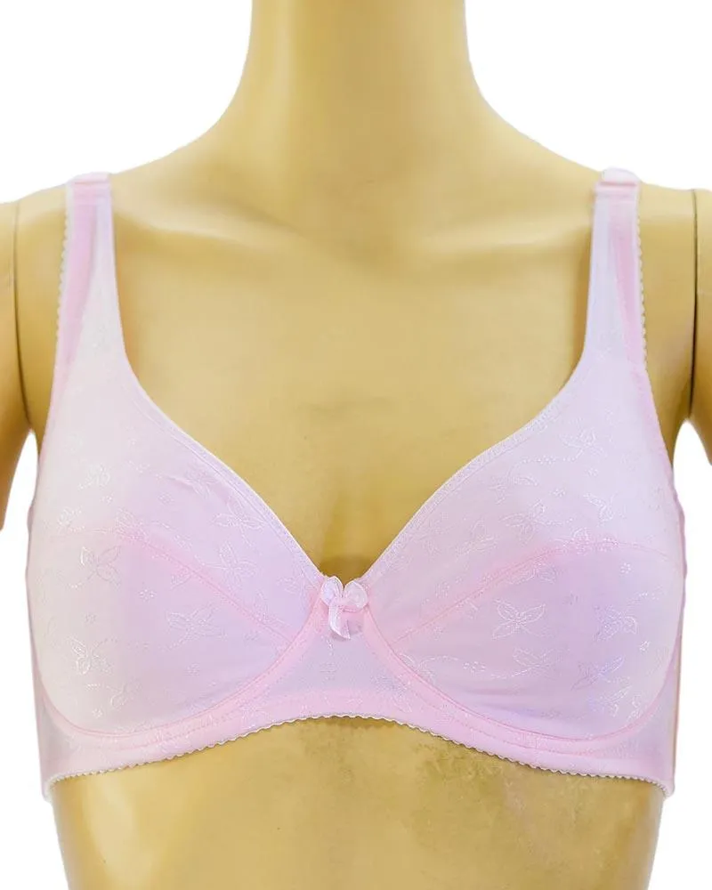 Soft Padded Bra - Pink - Non Padded Underwired Bra - Taiwan Bra - 8002