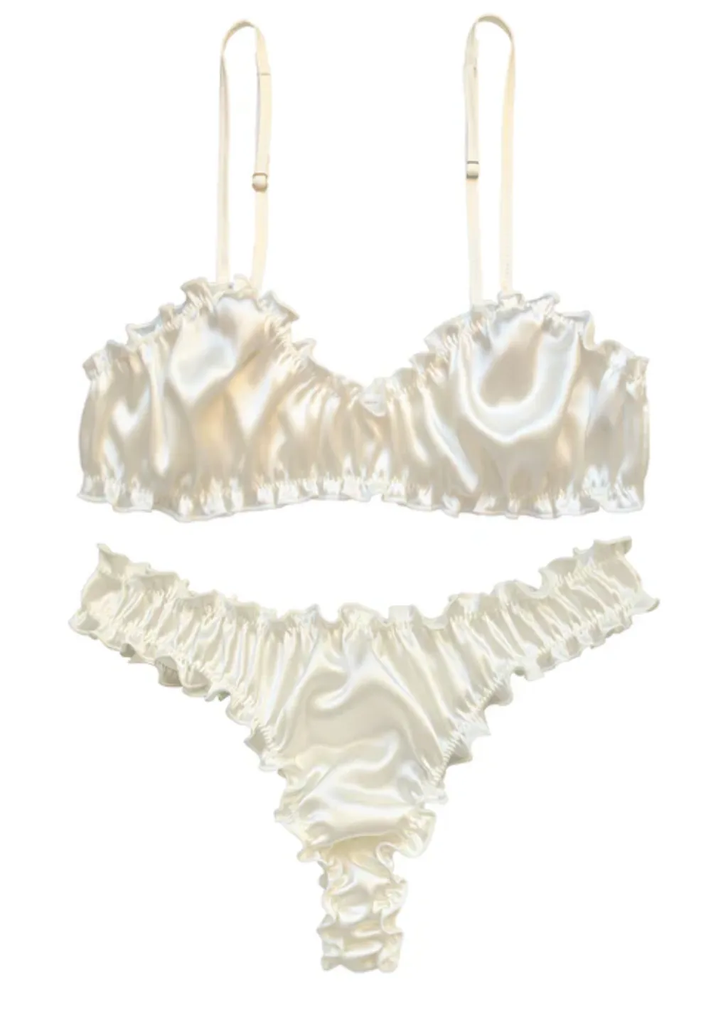 softandwet Frilled Bra in Milk