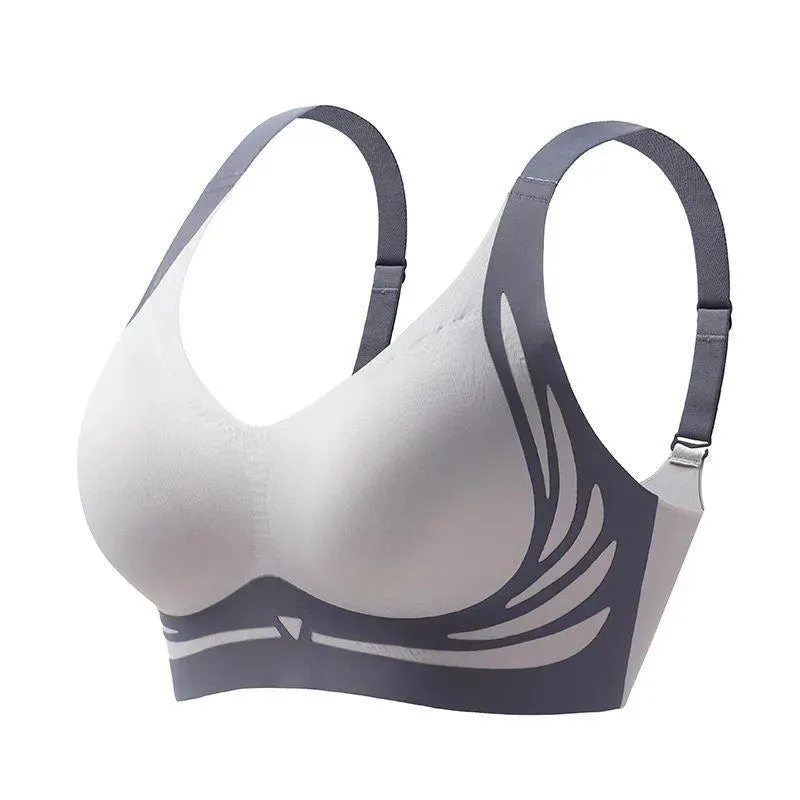 Solid Color Wireless Bra Soft Comfort Nondeformable Gather Sports Bra Bralette