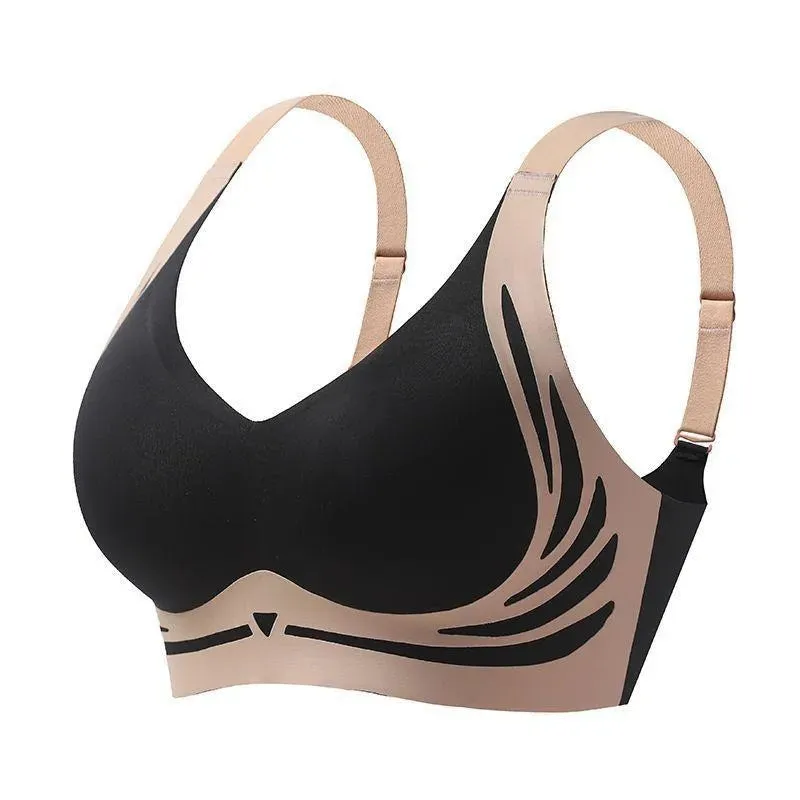 Solid Color Wireless Bra Soft Comfort Nondeformable Gather Sports Bra Bralette
