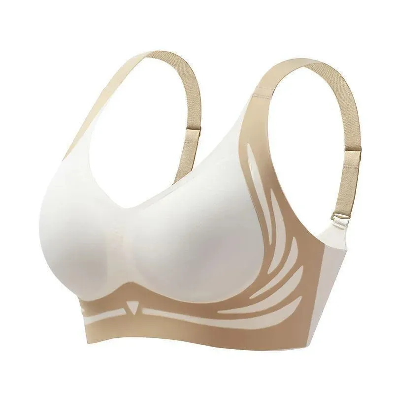 Solid Color Wireless Bra Soft Comfort Nondeformable Gather Sports Bra Bralette