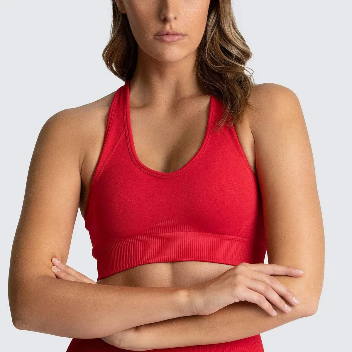 Solid Tight Sports Bra – Push-Up Gym Crop Top for Women 2025