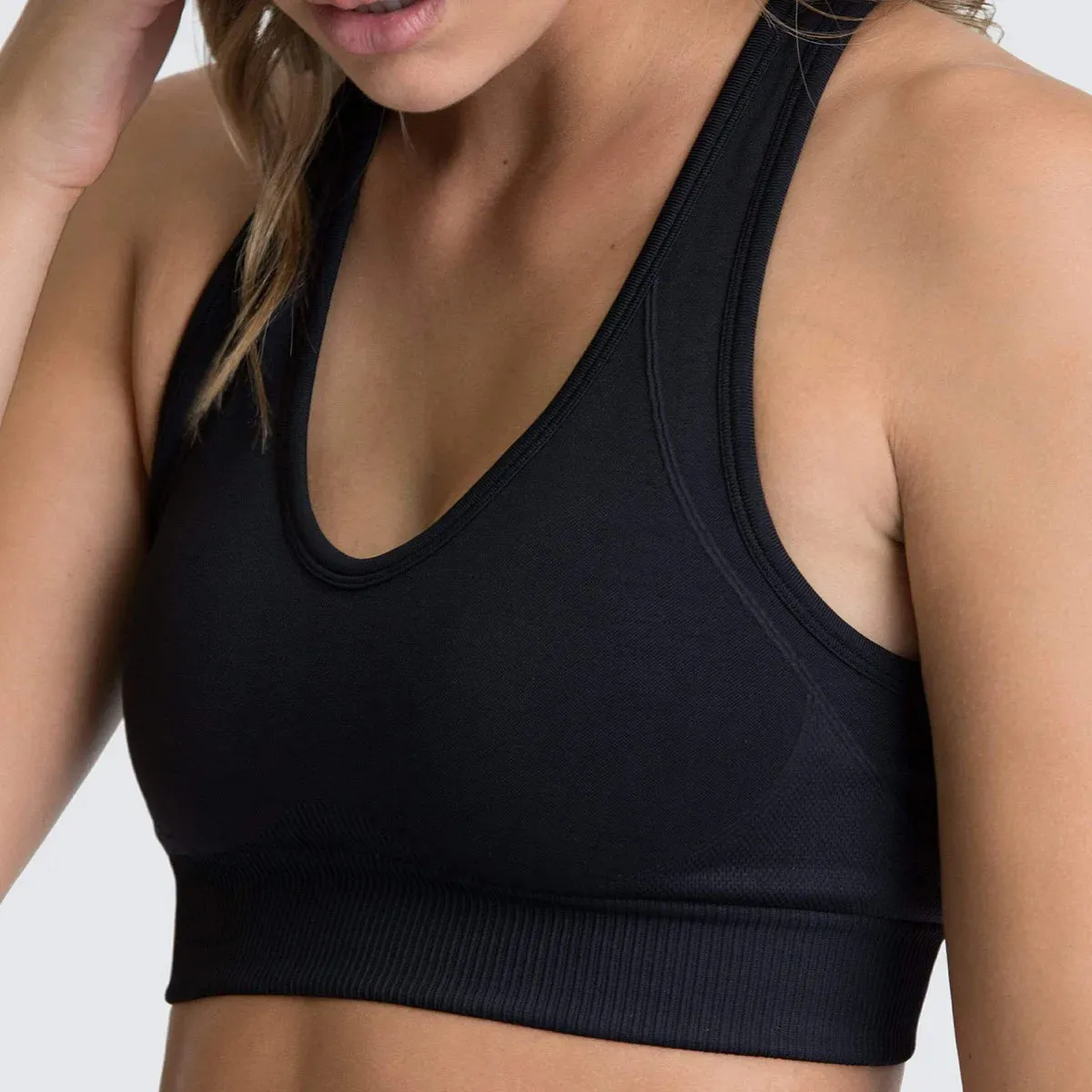 Solid Tight Sports Bra – Push-Up Gym Crop Top for Women 2025