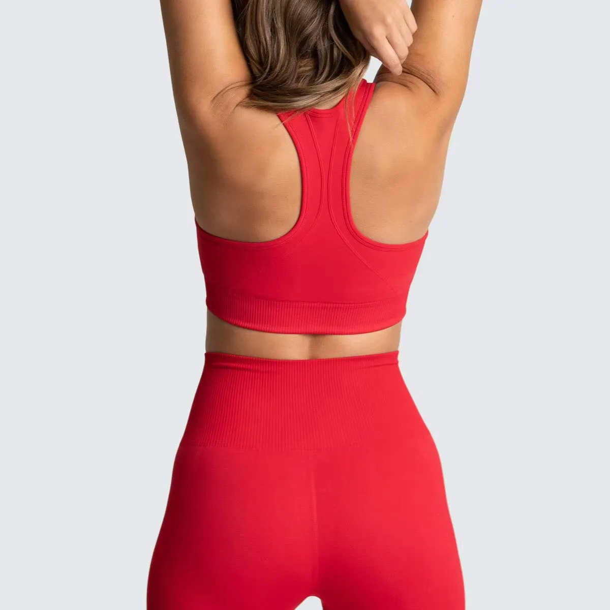 Solid Tight Sports Bra – Push-Up Gym Crop Top for Women 2025