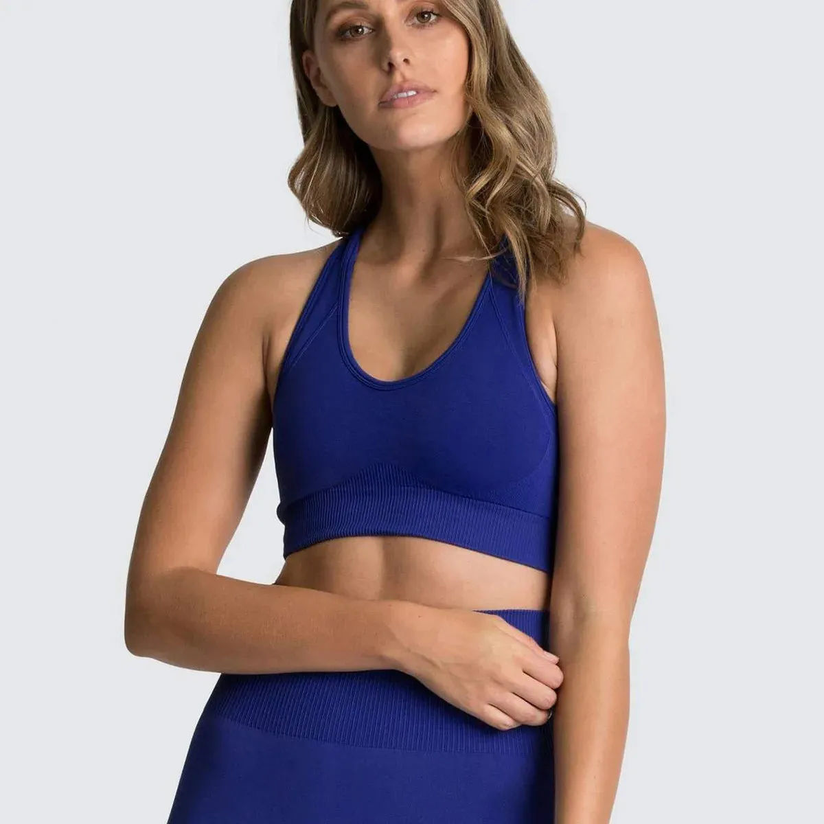 Solid Tight Sports Bra – Push-Up Gym Crop Top for Women 2025