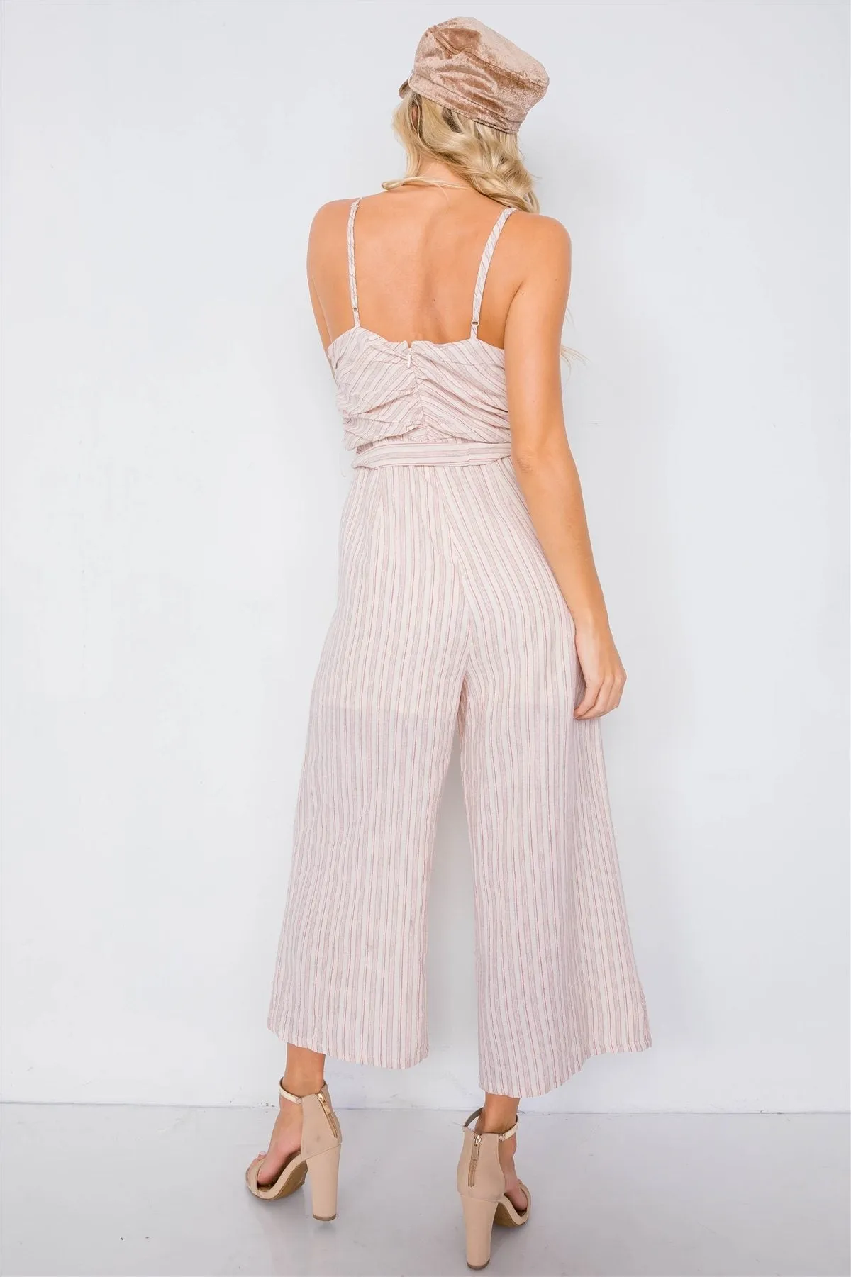 Spaghetti Strap Striped Jumpsuit