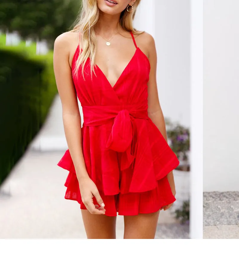 Spaghetti Straps Jumpsuit Rompers