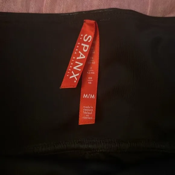 Spanx Women's Black Faux Leather Bike Shorts