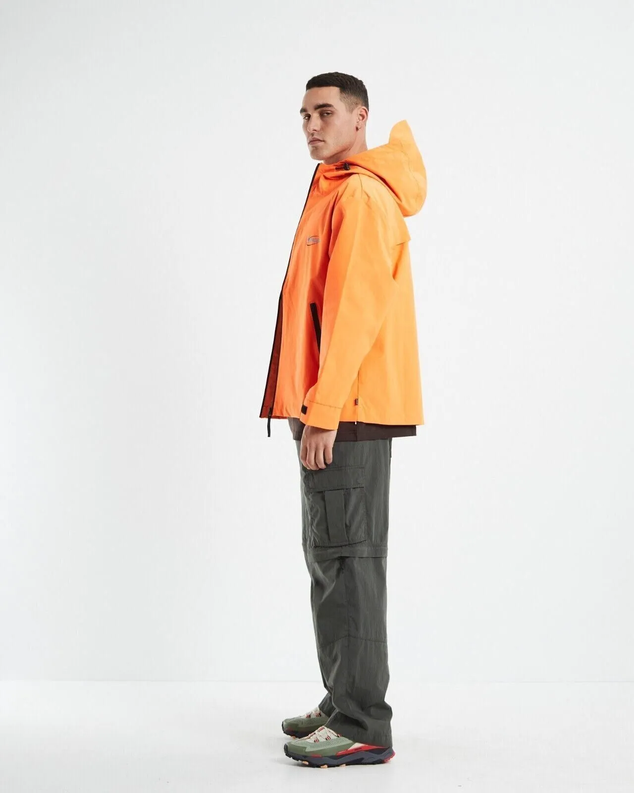 Spencer Project Orange Full Zip Hooded Windbreaker Jacket Size XL (New)