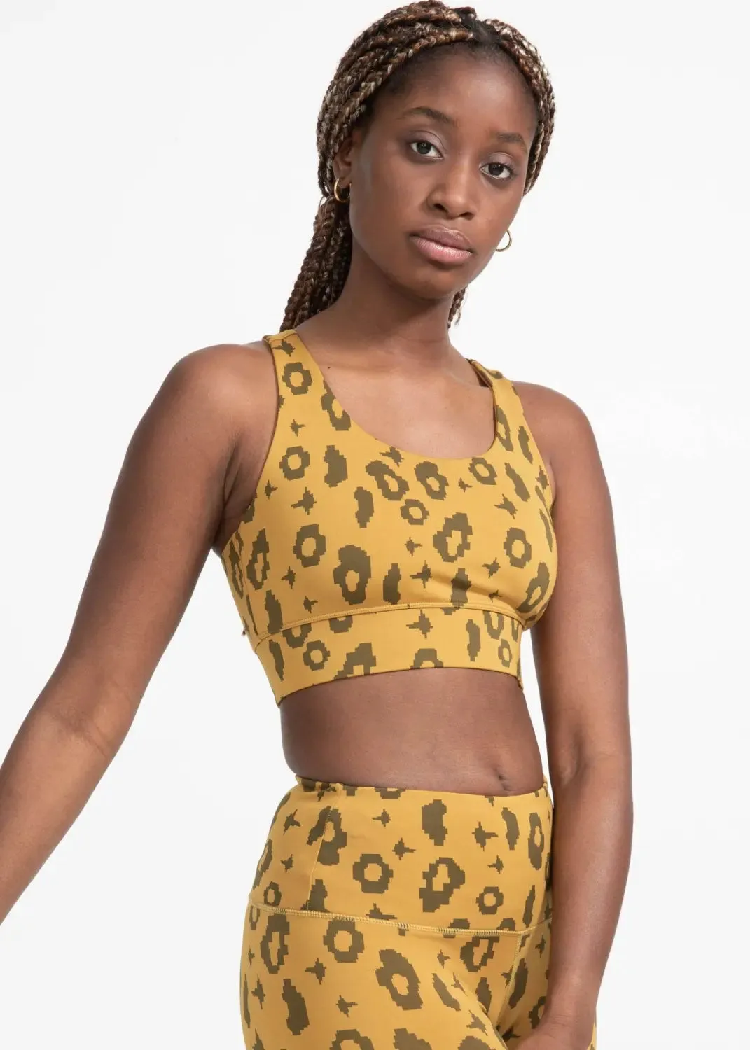 Sports Bra Ubud in Yellow Leopard