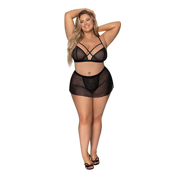 Strappy Bralette with Flirty Thong Skirt