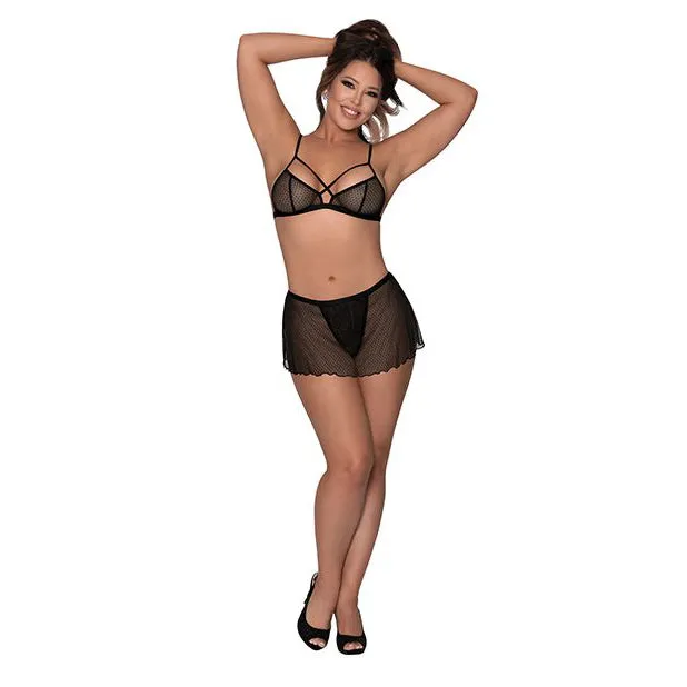 Strappy Bralette with Flirty Thong Skirt