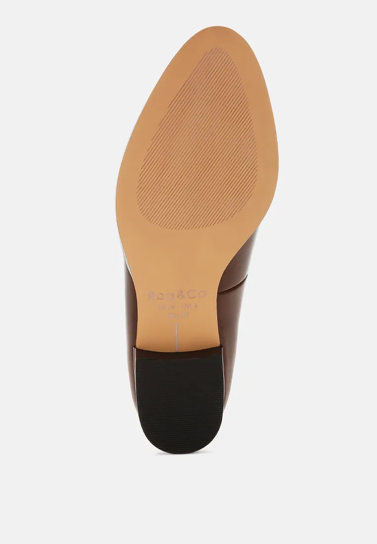 Studded Genuine Leather Loafers By Ruw