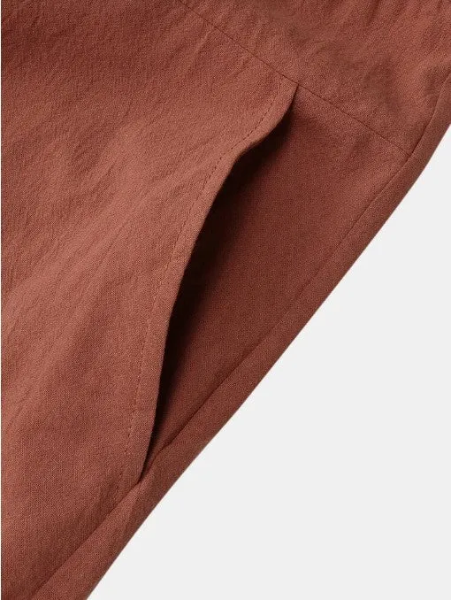 Stunncal Solid Color Casual Nine-point Back Pants (8 Color)
