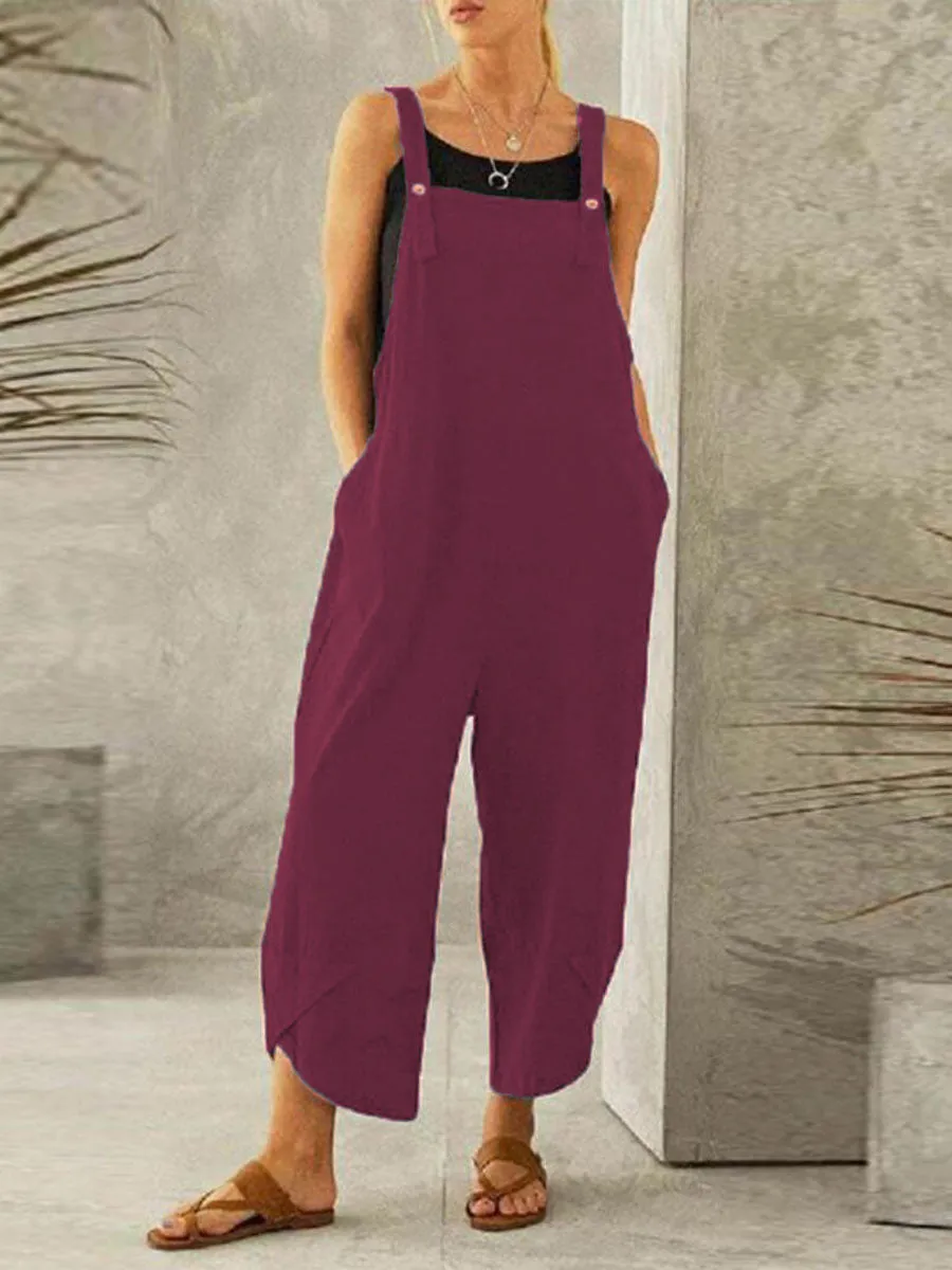 Stunncal Solid Color Casual Nine-point Back Pants (8 Color)