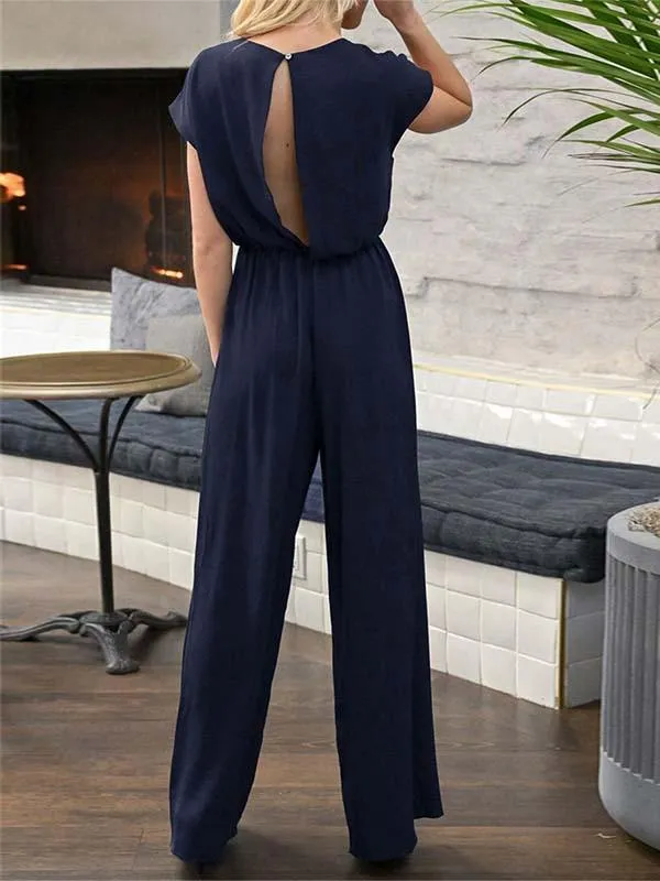 Stunncal V Neck Loose Jumpsuit