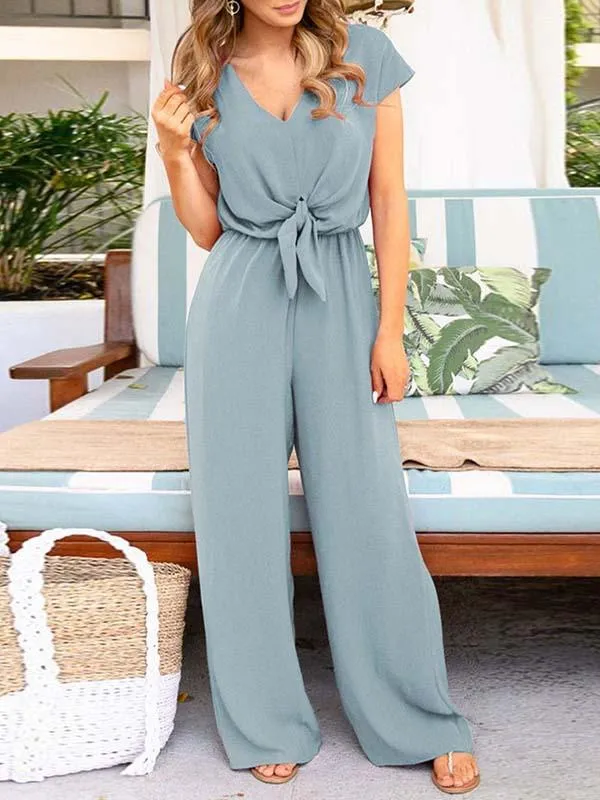 Stunncal V Neck Loose Jumpsuit