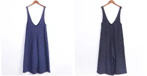 SUDB England Design Jumpsuit Fashion Preppy Style Bib Pants Casual Loose Wide Leg Pants Wild Pants Plaid Striped Romper Playsuit