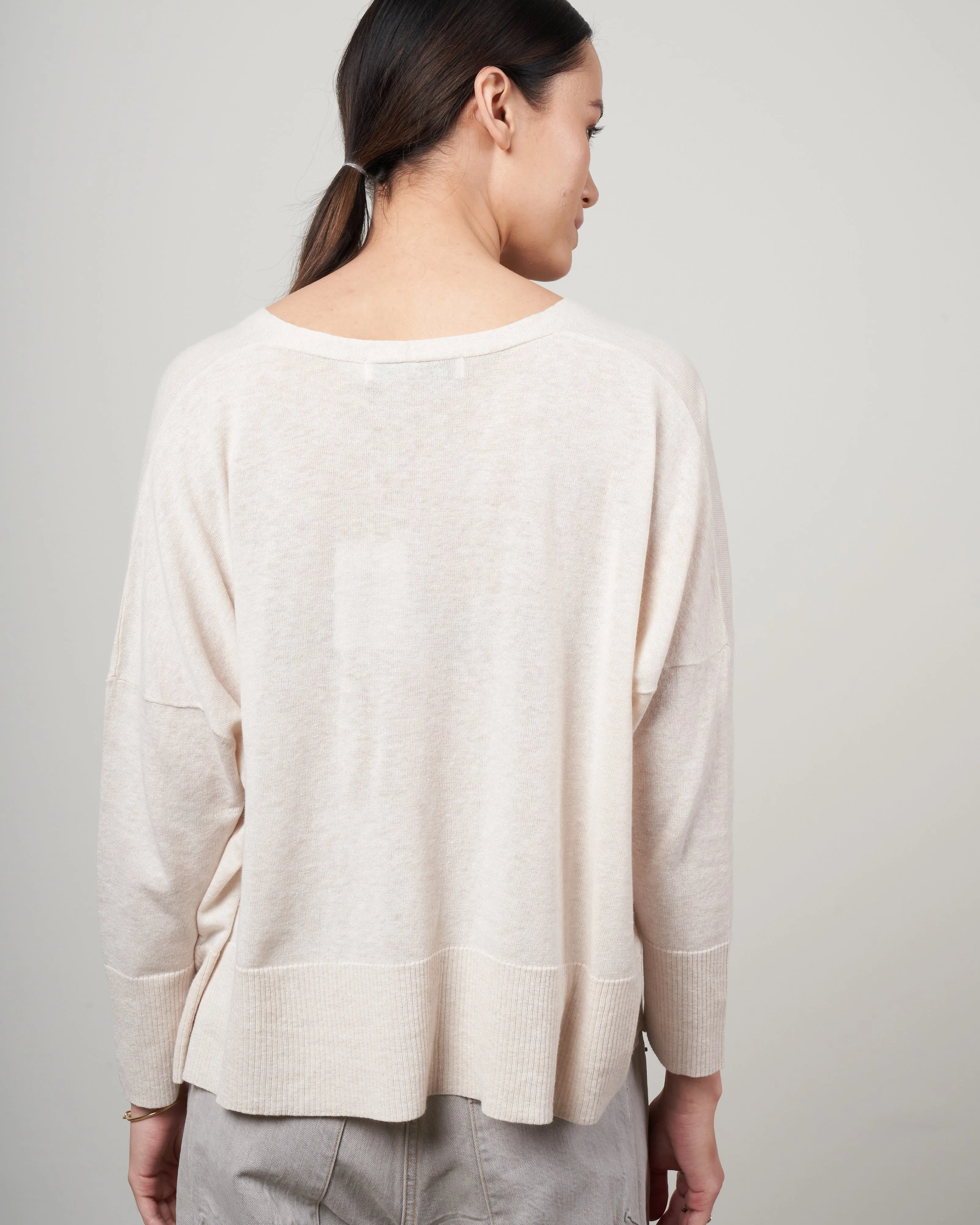summer vneck sweater - taupe